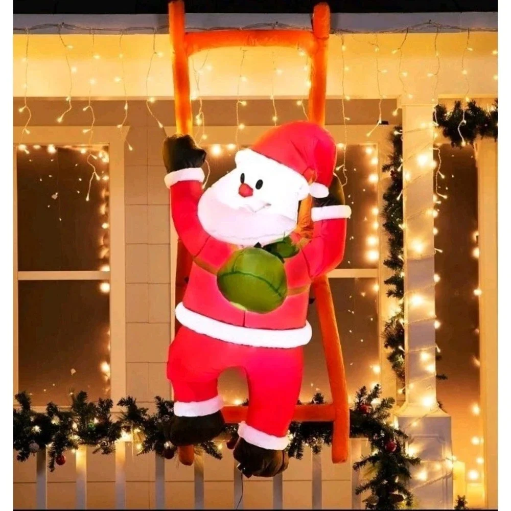6 FT Inflatable Climbing Santa with‎ LED Lights for Christmas Cheer